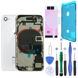 Châssis complet prémonté pour iPhone 8 Blanc + NFC + joint + outils