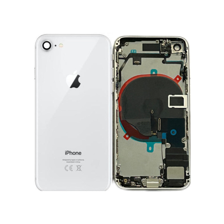 Châssis complet prémonté pour iPhone 8 Blanc + NFC + joint + outils