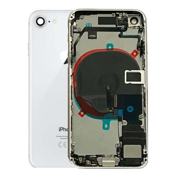 Châssis complet prémonté pour iPhone 8 Blanc + NFC + joint + outils