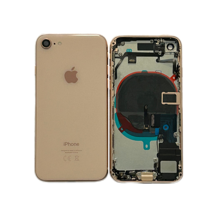 Châssis complet prémonté pour iPhone 8 Or + NFC + joint + outils
