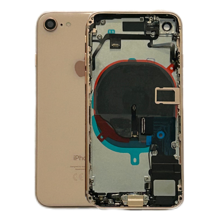 Châssis complet prémonté pour iPhone 8 Or + NFC + joint + outils