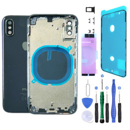 Châssis arrière NU pour iPhone XS Noir / Gris + outils + joint