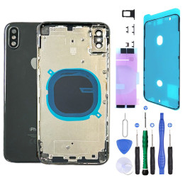 Châssis arrière NU pour iPhone XS Max Noir / Gris + outils + joint