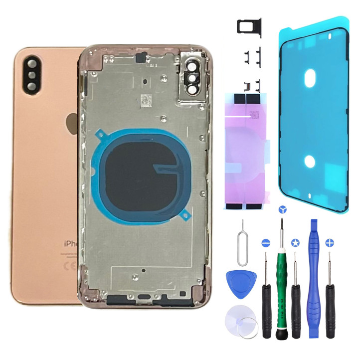 Châssis arrière NU pour iPhone XS Max Or + outils + joint
