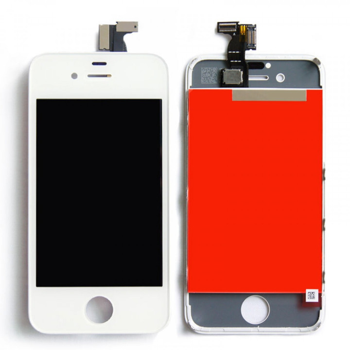 VITRE TACTILE + ECRAN LCD RETINA SUR CHASSIS IPHONE 4 BLANC + OUTILS