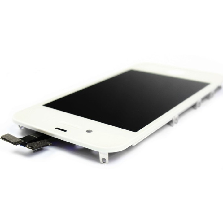 VITRE TACTILE + ECRAN LCD RETINA SUR CHASSIS IPHONE 4 BLANC + OUTILS