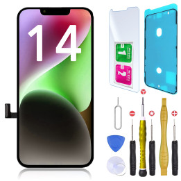 Écran LCD pour iPhone 14 + joint + verre trempé + outils