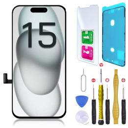Écran InCell pour iPhone 15 + joint + verre trempé + outils