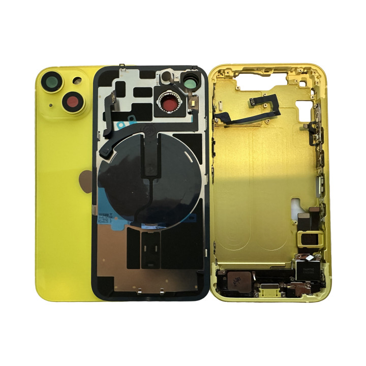 Châssis complet prémonté pour iPhone 14 Jaune + NFC + joint + outils
