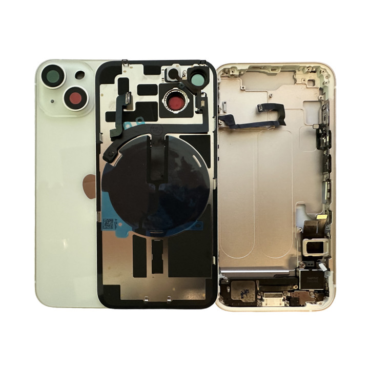 Châssis complet prémonté pour iPhone 14 Blanc + NFC + joint + outils