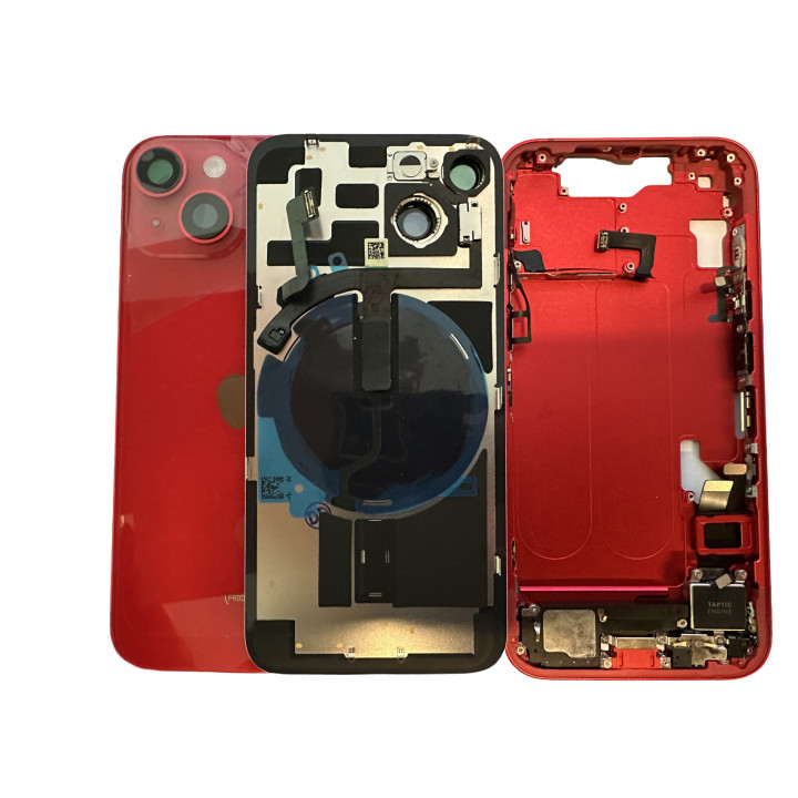 Châssis complet prémonté pour iPhone 14 Rouge + NFC + joint + outils