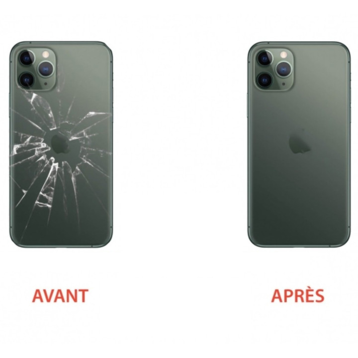 Vitre arrière pour iPhone 14 Plus Blanc + adhésif + plaque métallique + joint