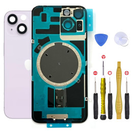 Vitre arrière pour iPhone 14 Plus Violet + adhésif + plaque métallique + joint