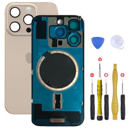 Vitre arrière pour iPhone 16 Pro Max + adhésif + plaque métallique + joint