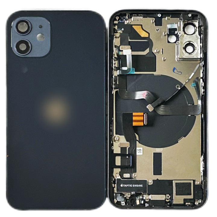 Châssis complet prémonté pour iPhone 12 Mini Noir + NFC + joint + outils