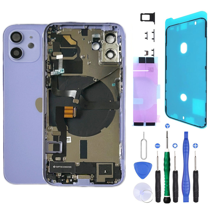 Châssis complet prémonté pour iPhone 12 Mini Violet + NFC + joint + outils