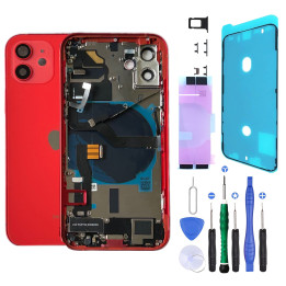 Châssis complet prémonté pour iPhone 12 Mini Rouge + NFC + joint + outils