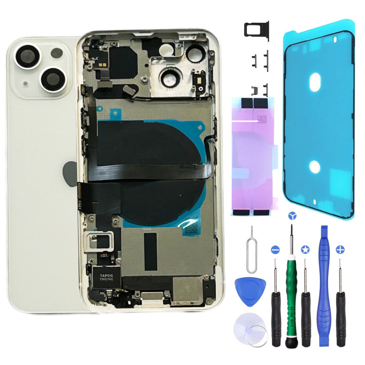 Châssis complet prémonté pour iPhone 13 Mini Blanc + NFC + joint + outils