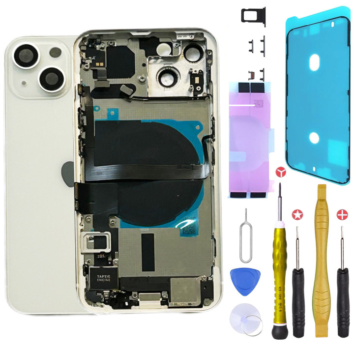 Châssis complet prémonté pour iPhone 13 Mini Blanc + NFC + joint + outils