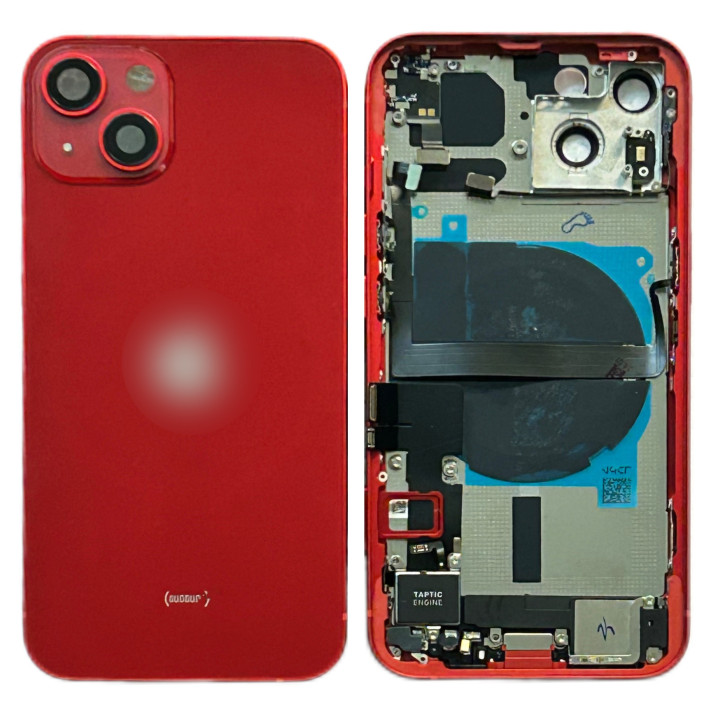 Châssis complet prémonté pour iPhone 13 Mini Rouge + NFC + joint + outils
