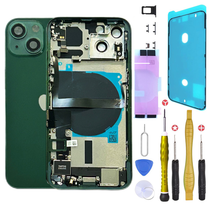 Châssis complet prémonté pour iPhone 13 Mini Vert + NFC + joint + outils