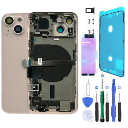 Châssis complet prémonté pour iPhone 13 Mini Rose + NFC + joint + outils