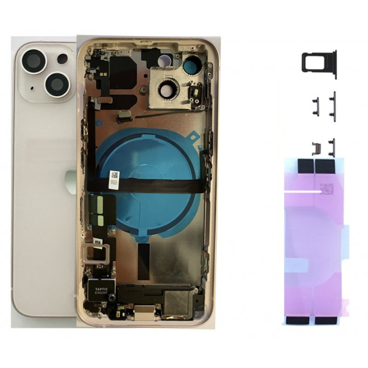 Châssis complet prémonté pour iPhone 13 Mini Rose + NFC + joint + outils