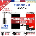 LCD SCREEN + TOUCH GLASS ON FRAME FOR IPHONE 8 WHITE + TOOLS