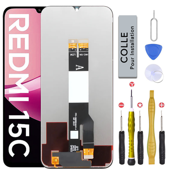Écran LCD pour Xiaomi Redmi 15C + outils + colle