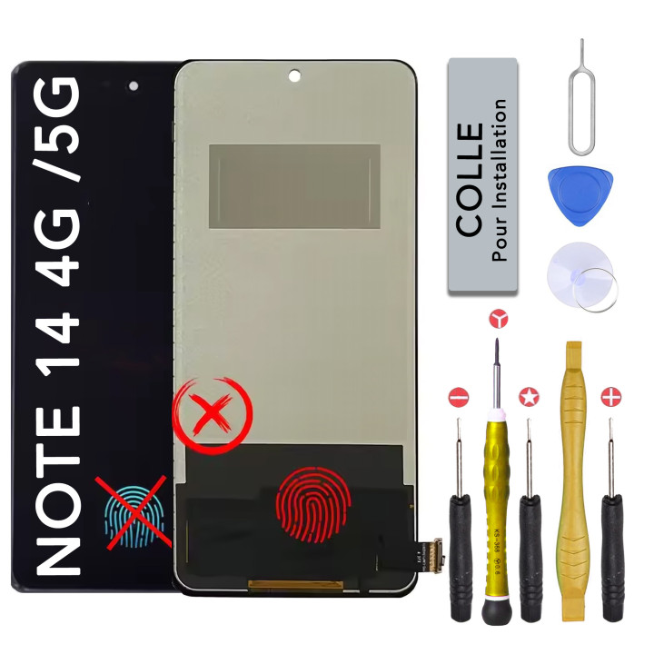 Écran LCD pour Xiaomi Redmi Note 14 4G et 5G + outils + colle