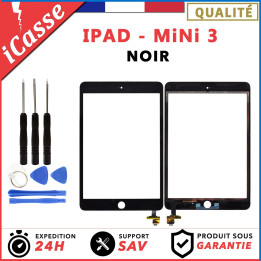 VITRE ECRAN TACTILE COMPLÈTE POUR IPAD MINI 3 NOIR + OUTILS + ADHÉSIF