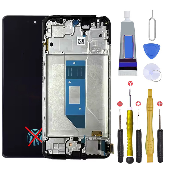 Écran avec châssis pour Xiaomi Redmi Note 14 4G + outils + colle