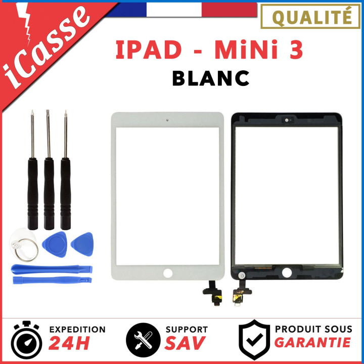 VITRE ECRAN TACTILE COMPLÈTE POUR IPAD MINI 2 NOIR + OUTILS + ADHÉSIF