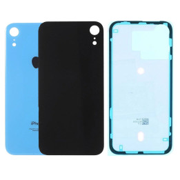 Vitre Arriere Remplacement +Colle pour iPhone XR BLEUE
