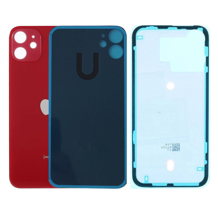 Vitre Arriere Remplacement +Colle pour iPhone 11 - ROUGE