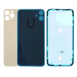 Vitre Arriere pour iPhone 11 Pro Or Gold Avec Colle Pre installé + Grand trou