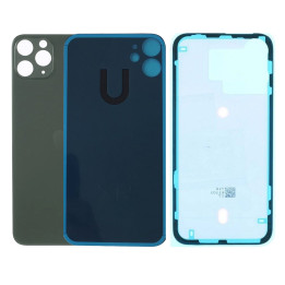 Vitre Arriere pour iPhone 11 Pro Max Nuit Vert Avec Colle + Grand trou