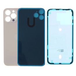 Vitre Arriere pour iPhone 12 Pro Max OR Gold, Colle Pre installé + Grand trou