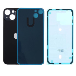 Vitre Arriere pour iPhone 13 Noir Minuit, Colle Pre installé + Grand trou