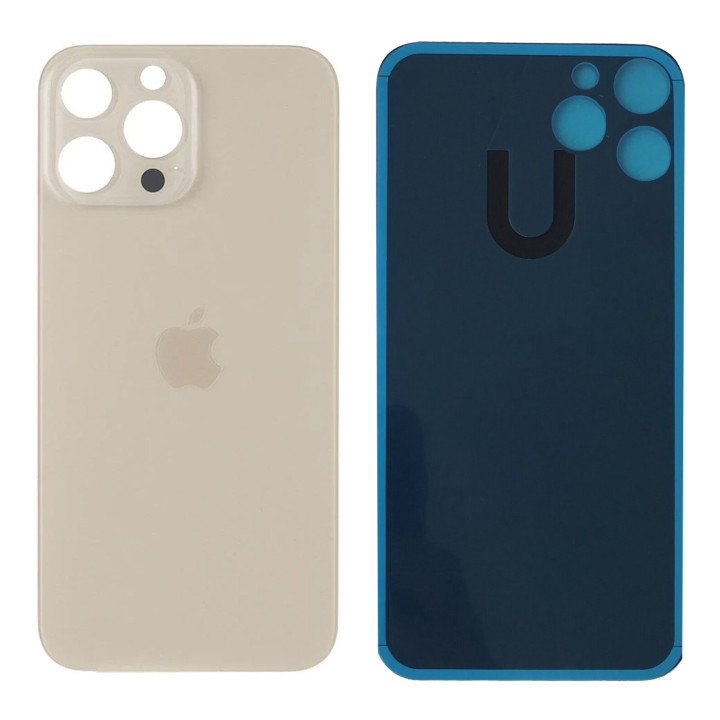 Vitre Arriere pour iPhone 14 Pro Max Or Gold, Colle Pre installé + Grand trou