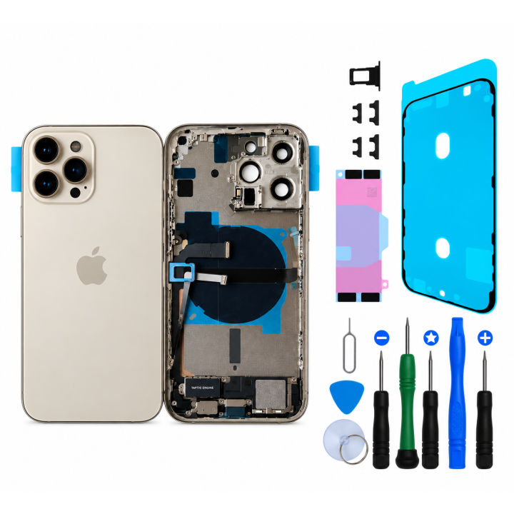 Châssis complet prémonté pour iPhone 13 Pro Max Or + joint + outils