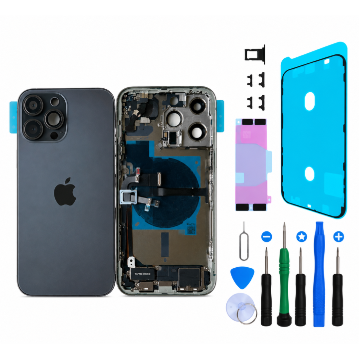 Châssis complet prémonté pour iPhone 13 Pro Max Noir + joint + outils