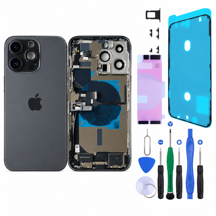 Complete preassembled chassis for iPhone 14 Pro Max Black + seal