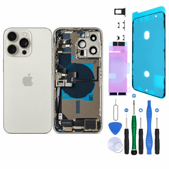 Châssis complet prémonté pour iPhone 14 Pro Max Or + joint + outils