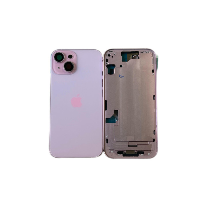 Châssis arrière NU pour iPhone 15 Rose + outils + joint