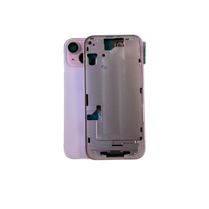 Châssis arrière NU pour iPhone 15 Rose + outils + joint