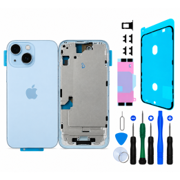 Châssis arrière NU pour iPhone 15 Plus Bleu + outils + joint