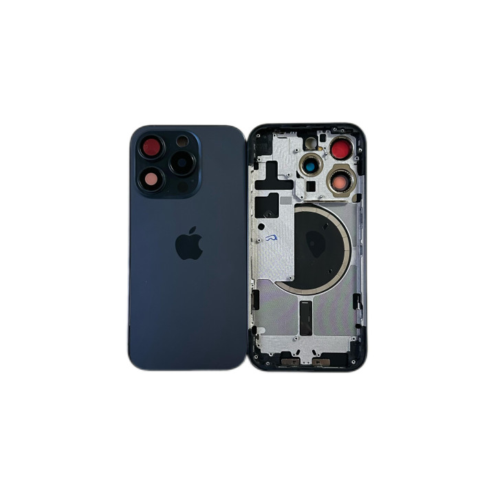 Châssis arrière NU pour iPhone 15 Pro Bleu + outils + joint