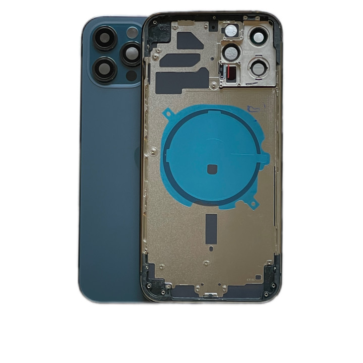 Châssis arrière NU pour iPhone 12 Pro Max Bleu + outils + joint