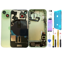 Châssis complet prémonté pour iPhone 15 Vert + joint + outils